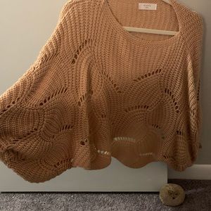 Dusty rose poncho sweater